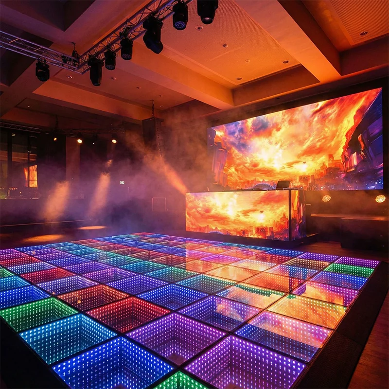 LED dance floor in an event setting