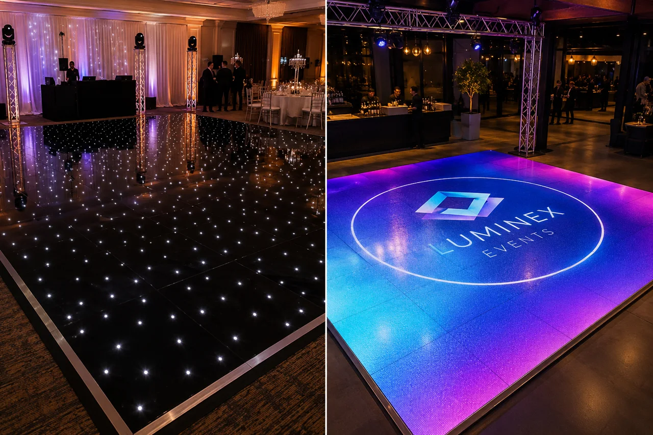 Star vs Pixel LED Dance Floor illustration from DanceFloorLED